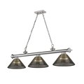 Z-Lite Cordon 3 Light Billiard, Brushed Nickel & Smoke 2306-3BN-ARS